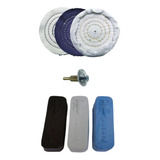 Kit Polimento Lustro 7pç Aluminio Inox Latao Massa Roda 4pol