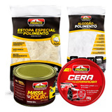 Kit Polimento Massa Polir N2   Cera   Estopa   Algodão  
