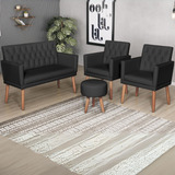 Kit Poltronas Luxo 5 Lugares Sala Home Office Super Promoção