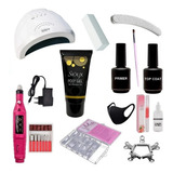 Kit Polygel Completo Lixa Caneta Cabine Led Profissional