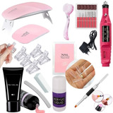 Kit Polygel Lixadeira Bivolt Unhas Alongamentos