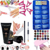Kit Polygel Poligel Alongamento De Unha Cabine Molde F1 Gel 