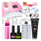 Kit Polygel Poligel Alongamento Unhas Completo Cabine Lixa