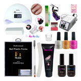 Kit Polygel Poligel Cabine Led Uv Para Alongamento Completo