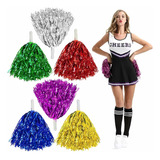 Kit Pom Pom Metalizado 10 Pares Líder De Torcida Festa