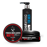 Kit Pomada Fix Matte 150g E Shaving Gel Barbear Pro 300ml