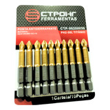 Kit Pontas Bit Ph2 50mm Magnética Titânio Antiderrapante 10