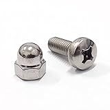 Kit Porca Calota E Parafuso M6x16 Em Inox 304 Polido 100 Pcs