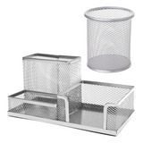 Kit Porta Caneta Organizador De Mesa Escritório Clips Lapis