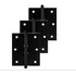 Kit Porta Cartela 3 Dobradiças Pino Bola Anel Preto Fosco 