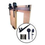 Kit Porta Celeiro Cantoneira Preto Roldana Aparente 1 5m