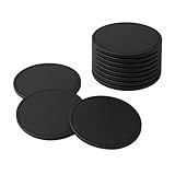 Kit Porta Copos Bolacha 100- Couro Legítimo Premium Preto -6-