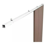 Kit Porta De Correr Até 90cm Branco Trilho 1 8m Com Tampa