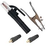 Kit Porta Eletrodo 500a C Garra Negativa 300a E 2 Conector Macho 9mm
