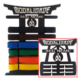 Kit Porta Faixas E Medalhas Judô Karatê Taekwondo Krav Maga