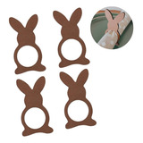Kit Porta Guardanapo Coelho De Páscoa Anéis Guardanapos Cor Orelha Em Pé