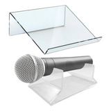 Kit Porta Livro Acrílico Base Microfone Universal Palestra