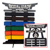 Kit Porta Medalhas E Faixas Judô Karatê Taekwondo Krav Maga