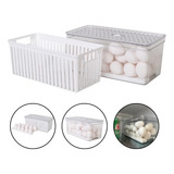 Kit Porta Ovos 40un Organizador Geladeira Cesto Drenagem