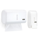 Kit Porta Papel Toalha E Saboneteira Liquido Dispenser Banheiro