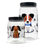 Kit Porta Ração E Petisco Pote Hermético Pet Cães Cachorro Gato 1 5l 1 0l Bpa Free