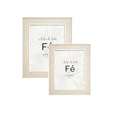 Kit Porta-Retratos 2 Peças MDF Bege- Quadros De Mesa Para Fotos 10x15cm E 15x20cm- Molduras Decorativas Para Fotografias