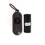 KIT Porta Saquinho De Lixo Para Pet Cão E Gato Dispenser Bag De Coleira Para Coletores Cata Caca Com 2 Refil Biodegradável Resistente E Baixo Custo Preto 