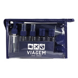 Kit Porta Shampoo Frascos P viagem 10 Peças Cosméticos Luxo