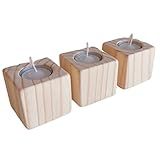 Kit Porta Velas 3 Pontos De Luz Porta Velas Decorativo Em Madeira