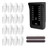 Kit Porteiro Interfone Coletivo 16 Pontos Com Tag De Acesso