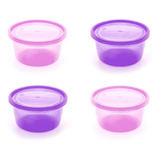 Kit Pote Congelar Papinha Multiuso Meninas Infanti 4 Unid