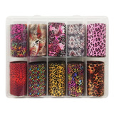 Kit Pote De 10 Foil Decoração Unha Cores Estilo Manicure 3d