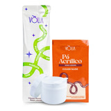 Kit Pote Pó Acrílico Cover Nude 30 G Monomer 30 Ml Vólia