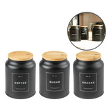 Kit Pote Porta Mantimentos Hermético Tampa Café Açucar Snack