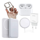 Kit Power Bank Carregador Indução Fonte Capa E Fone Bt