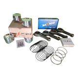 Kit Powertech Pistões Forjados Vw Ap Bielas Forjadas Powertech Maxrod Golf 159mm P 1000cv Travas anéis Vw Ap