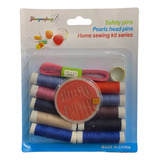 Kit Pra Costura Com Agulhas Dedal Fita Métrica E Linhas
