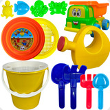 Kit Praia Brinquedo Infantil 14pcs Balde Baldinho Acessórios