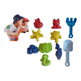 Kit Praia Forminhas De Modelar Areia Infantil 10 Peças