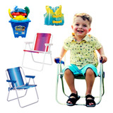 Kit Praia Infantil 10 Peças Cadeira Colete E Balde