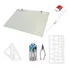 Kit Prancheta A4 Formica Esquadro 26cm Gabarito Borracha