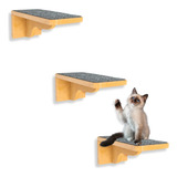 Kit Prateleira Para Gatos Em Mdf 15mm Degrau Com Carpete Cor Grafite