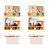 Kit Prateleiras Flutuantes Porta Livros 40cm Org Pocket