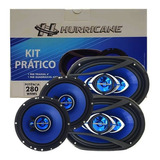 Kit Prático Hurricane Alto Falante Triak 6 + Cm69 280w Rms Cor Preto E Azul