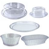 Kit Prático Porta Bolo Queijo Saladeira Bandeja E Porta Pão