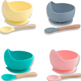Kit Pratinho Kiero Silicone Com Ventosa E Colher 1 Unidade