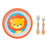 Kit Pratinho Talheres Infanil Bebe Buba Lealzinho Papinha