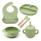 Kit Prato Bebe Infantil Introdução Alimentar Completo 6 Pça