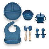 Kit Prato Bebê Refeição Infantil C Copo Tigela Talher 8 Pcs