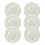 Kit Prato De Sobremesa Capri Porcelana Branca 6 Peças